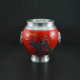 孔雀红瓷罐CC324